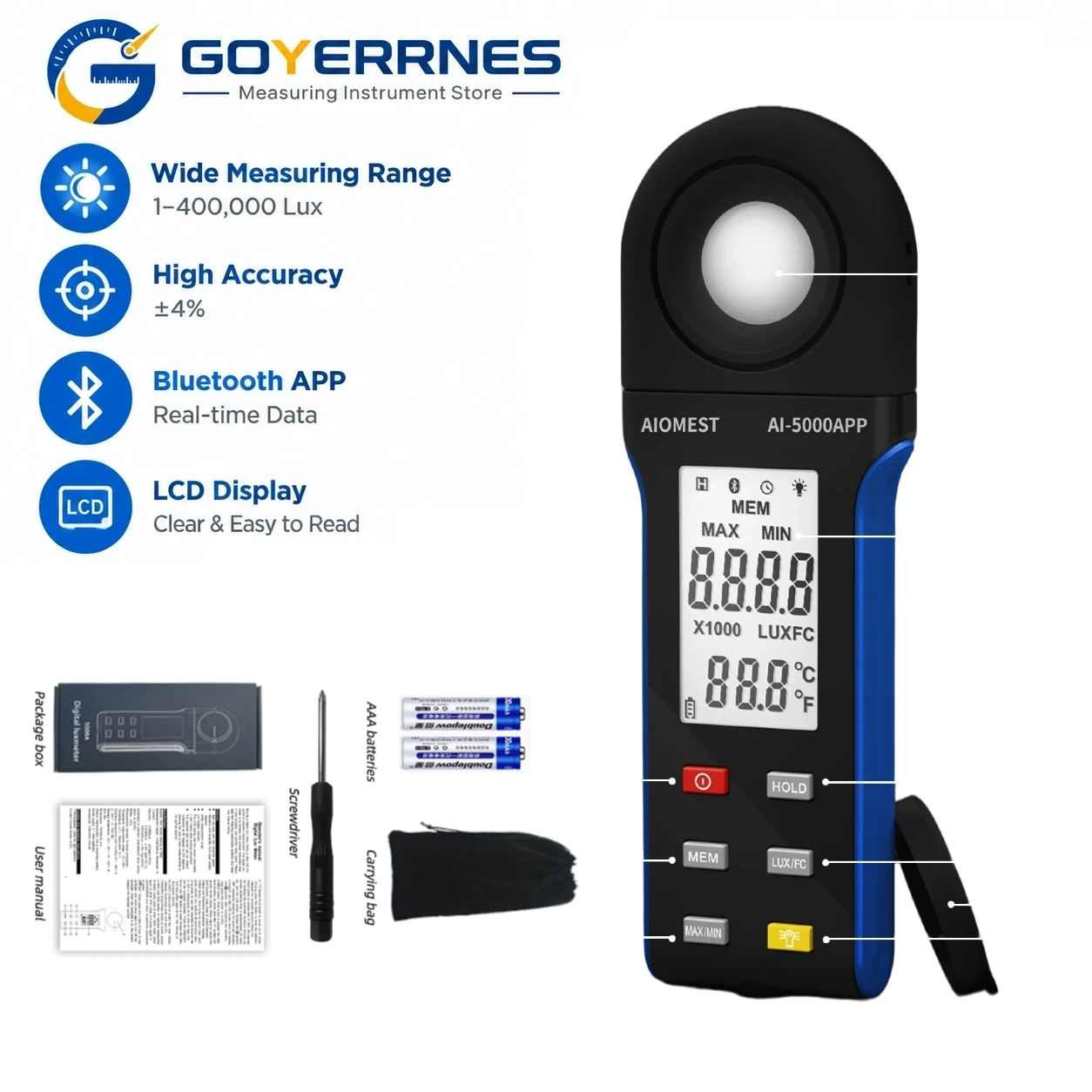 Digital Lux Meter 1-400000Lux  - đánh giá và giá Photography Lighting Meter