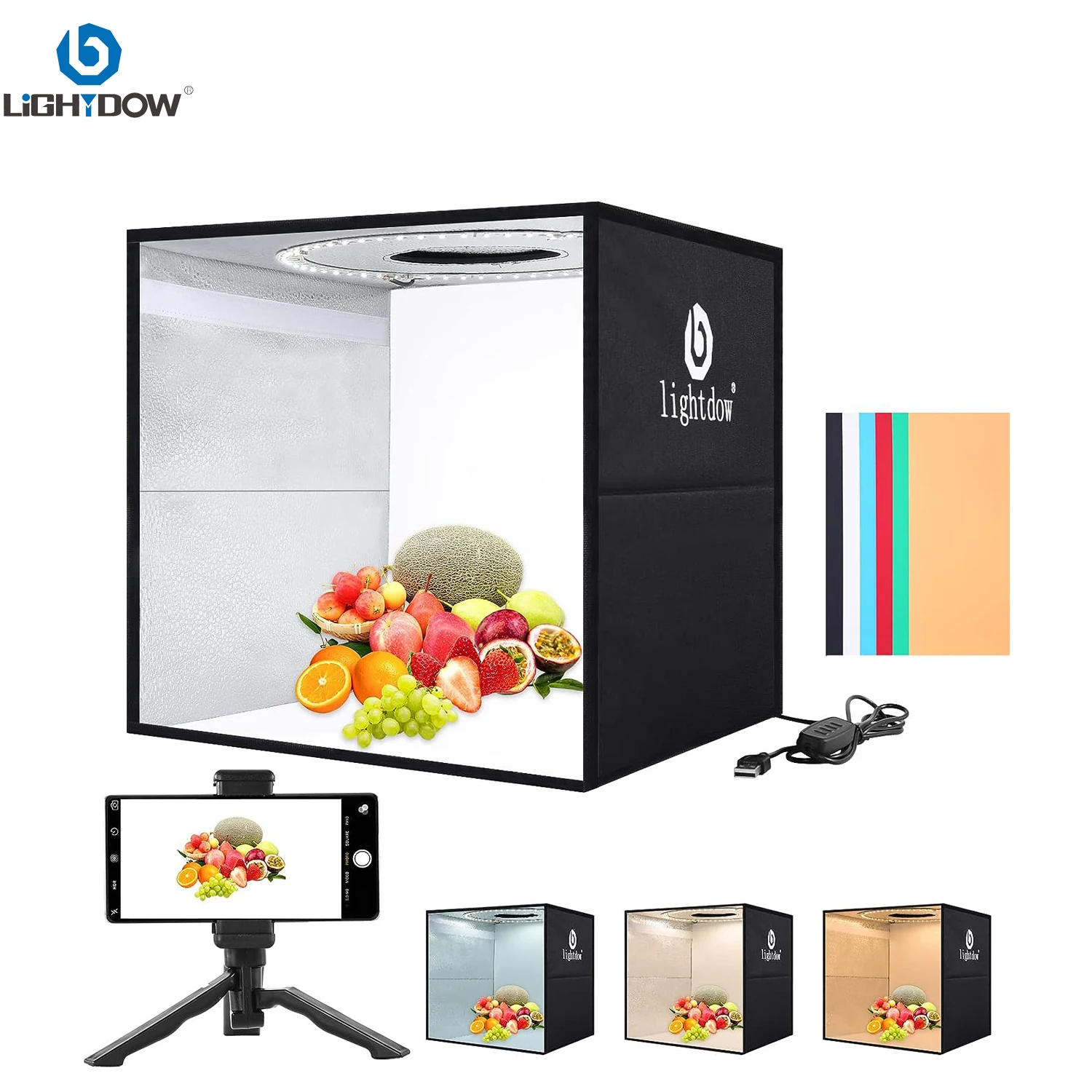 Lightdow Dimmable Photo Box LE - đánh giá và giá Photography Lighting Kit Portable